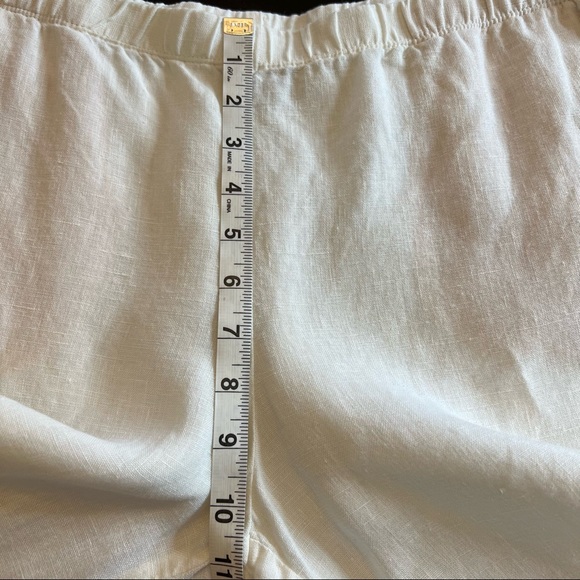 J. JILL White Linen Cropped Pants Size Large - Picture 8 of 15